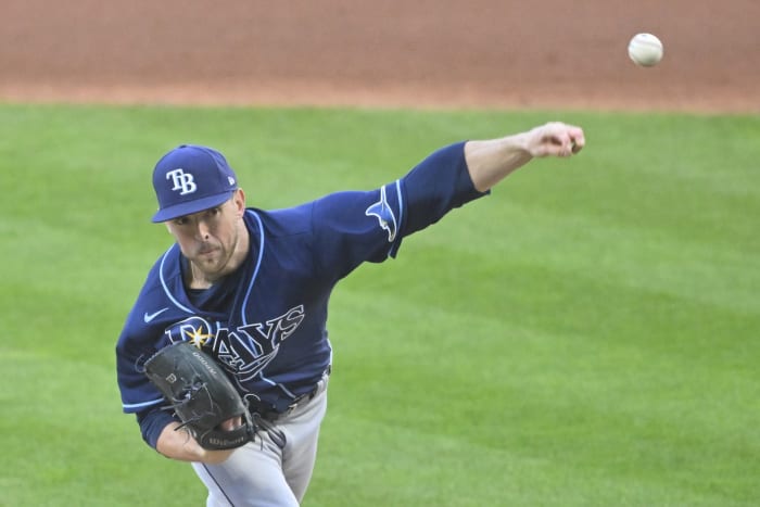 Tampa Bay starter Jeffrey Springs threw six scoreless innings on Thursday, allowing just three soft hits. He lowered his ERA to 2.45 on the year. (USA TODAY Sports)